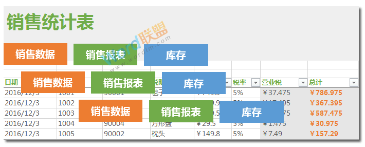 非常有创意的 | Excel制作漂亮的切换式销售统计表