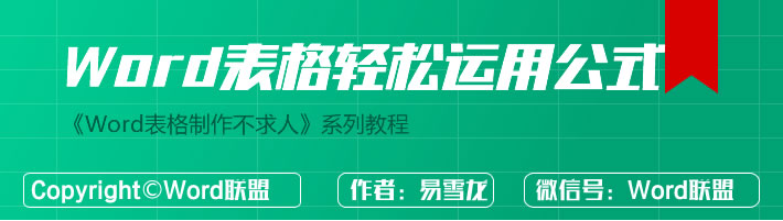 Word表格使用公式